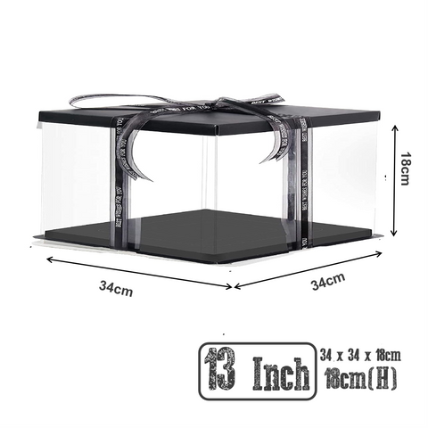 Cake Packaging - Elegant 13 Inch Cake Box Packaging 18cm Height - Black