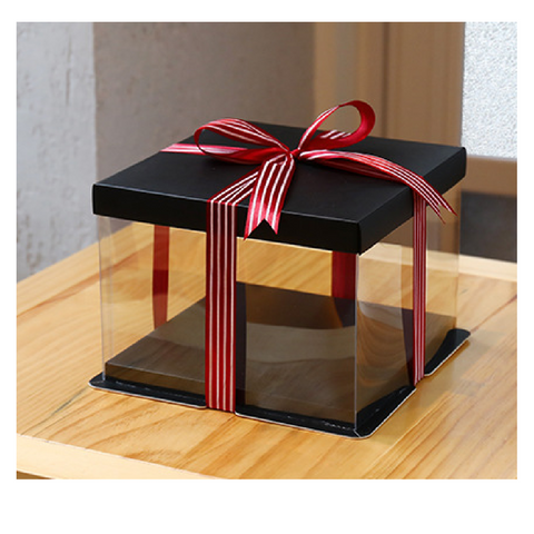 Cake Packaging - Elegant 13 Inch Cake Box Packaging 18cm Height - Black