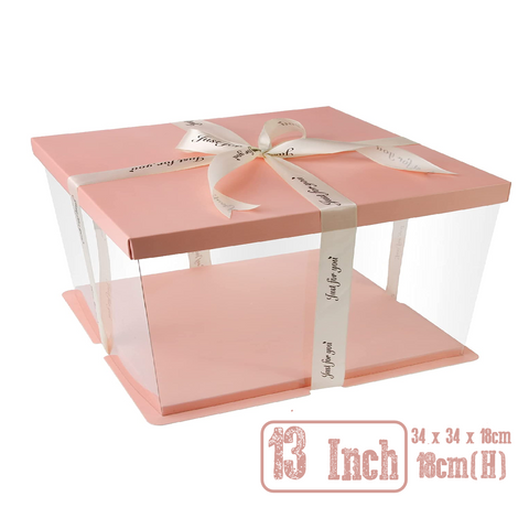 Cake Packaging - Elegant 13 Inch Cake Box Packaging 18cm Height - Pink