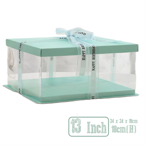Cake Packaging - Elegant 13 Inch Cake Box Packaging 18cm Height - Blue