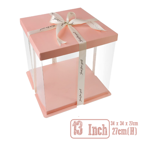 Cake Packaging - Elegant 13 Inch Cake Box Packaging 27cm Height - Pink
