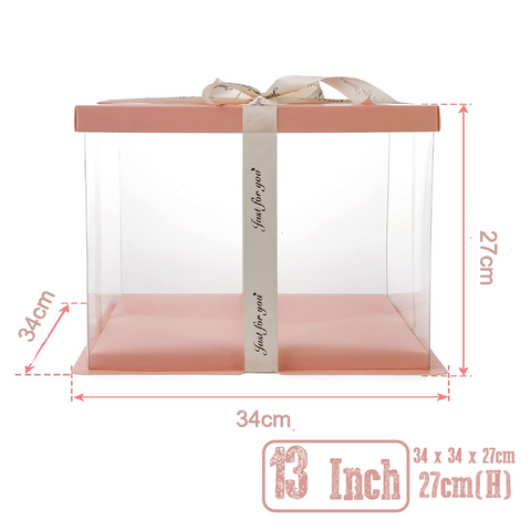 Cake Packaging - Elegant 13 Inch Cake Box Packaging 27cm Height - Pink