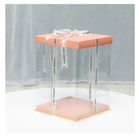 Cake Packaging - Elegant 13 Inch Cake Box Packaging 37cm Height - Pink