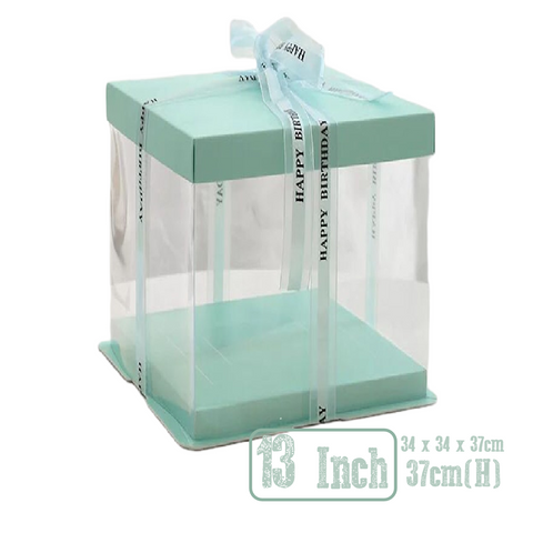 Cake Packaging - Elegant 13 Inch Cake Box Packaging 37cm Height - Blue