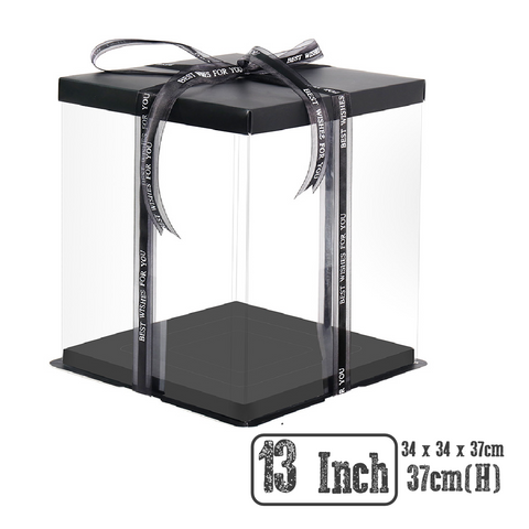 Cake Packaging - Elegant 13 Inch Cake Box Packaging 37cm Height - Black