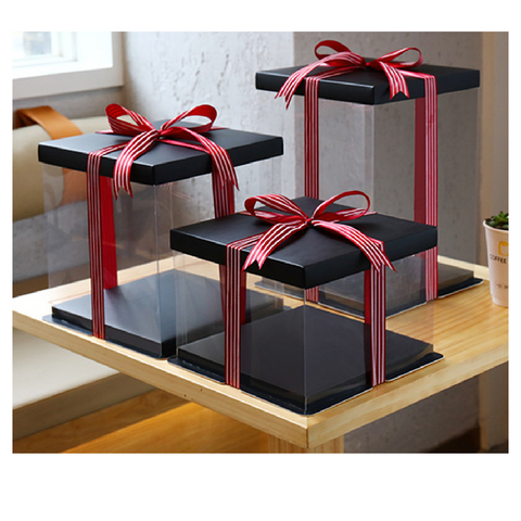 Cake Packaging - Elegant 13 Inch Cake Box Packaging 37cm Height - Black