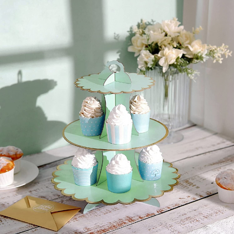 Cupcake Stand/Tower - 3 Tier Cupcake Display - Turquoise