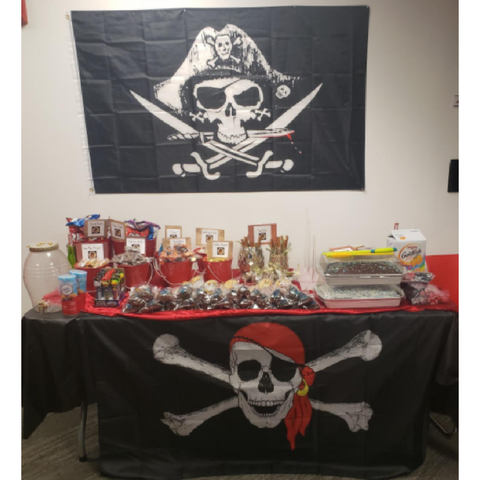 Cake and Party Decoration - Flag - Pirate Party Flag (Jolly Roger Crossbones)