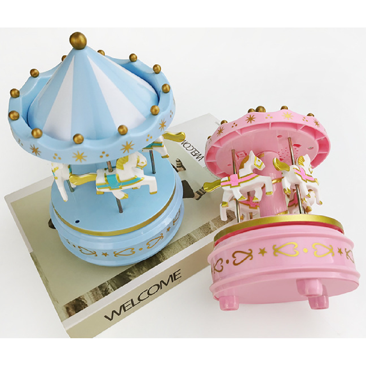 Cake Topper Decorations  - 'Musical Carousel' - Pink - Rampant Coffee Company