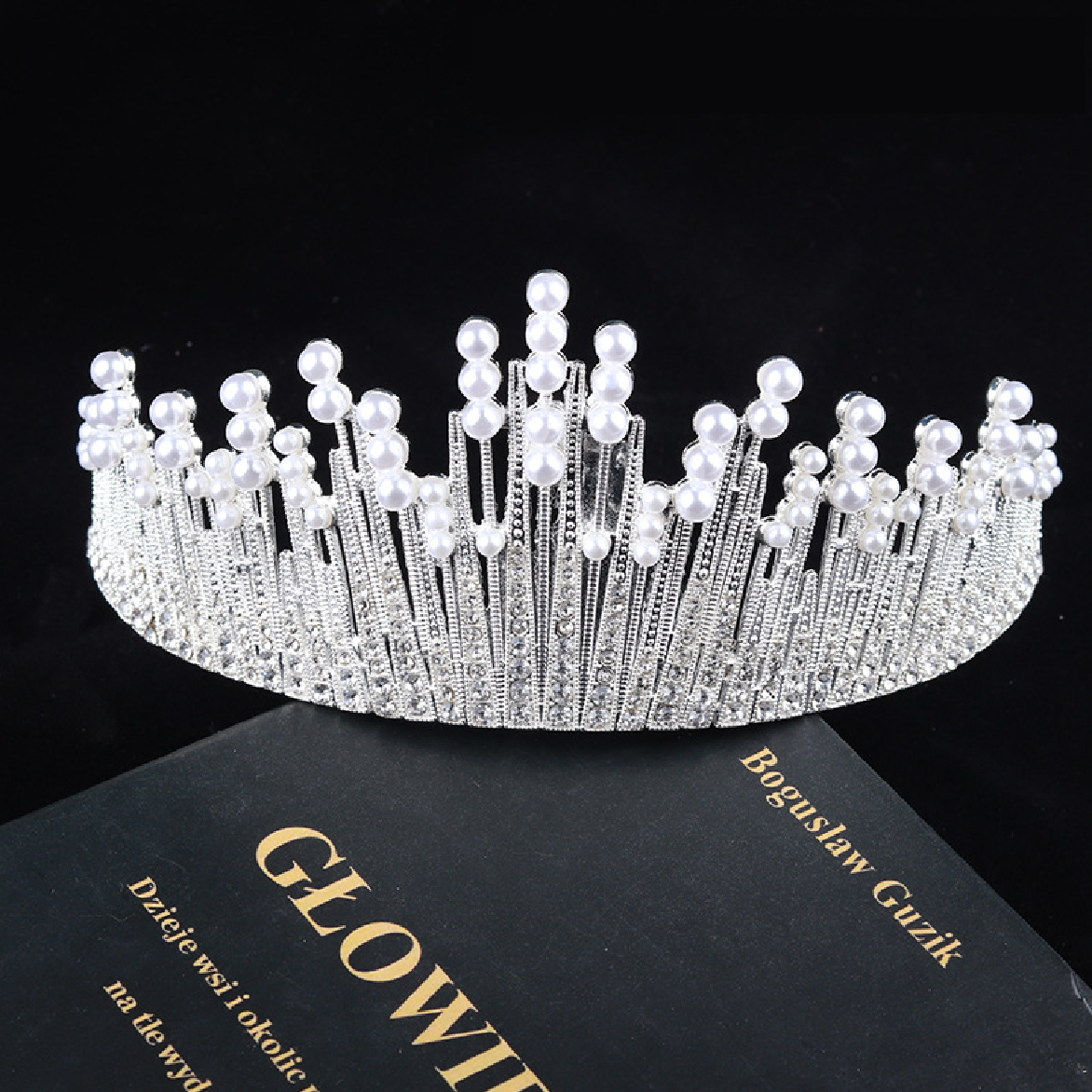 Cake Topper, Cake Decorations- Tiara 'Vintage Crown with Pearls - silver - Rampant Coffee Company