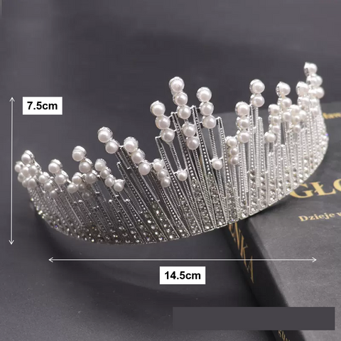 Cake Topper, Cake Decorations- Tiara 'Vintage Crown with Pearls - silver - Rampant Coffee Company