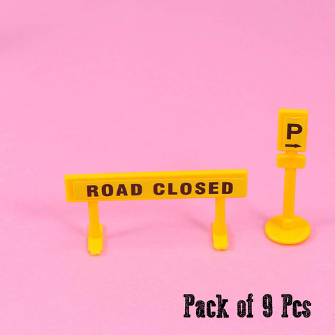 Cake Decoration, Cupcake Topper -Construction Road Signs/ barricades - set of 9pcs - Rampant Coffee Company