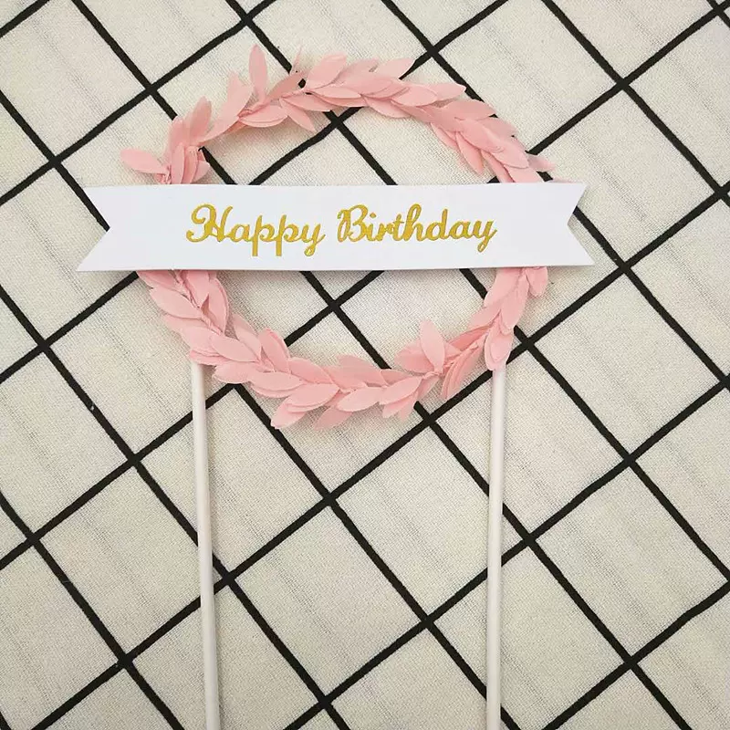 Happy Birthday Cake Topper - Cake Decoration - pink - Rampant Coffee Company