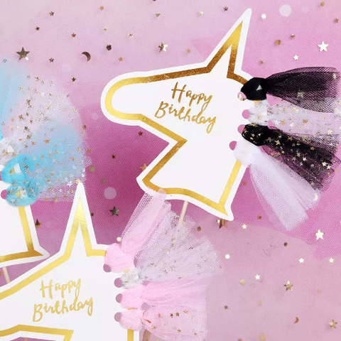 Cake Topper Cake Decoration - Unicorn 'Happy Birthday'- black - Rampant Coffee Company