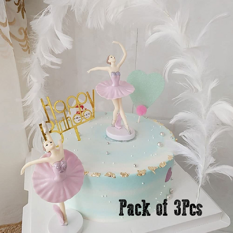 Cake Decoration, Cupcake Topper -  'Ballerinas' - set of 3 - Rampant Coffee Company