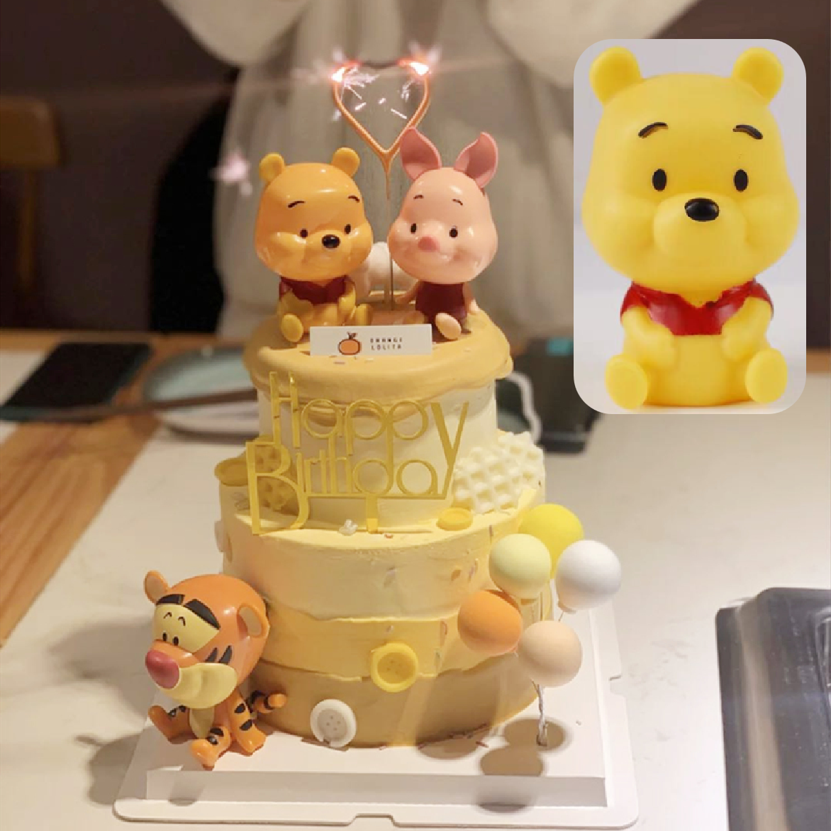 Winnie the Pooh and Piglet Fondant Cake Toppers