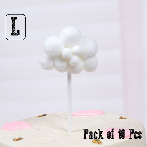 Cake Cup Cake Topper Decorations- soft fluffy clouds - white· (large) -10pcs - Rampant Coffee Company