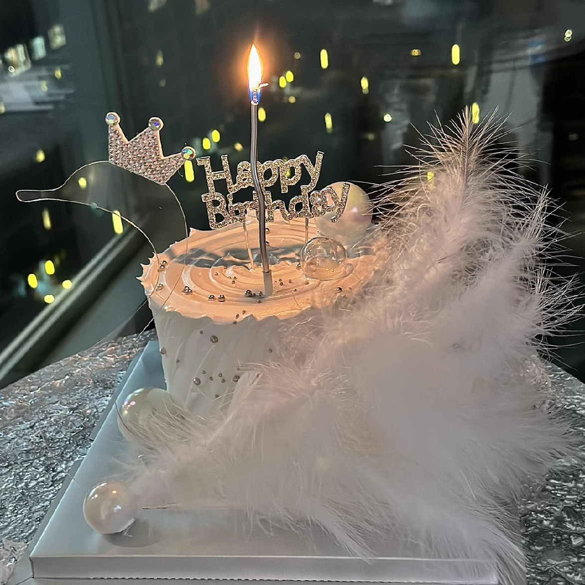 Cake Topper - Happy Birthday Topper Diamond, Shiny
