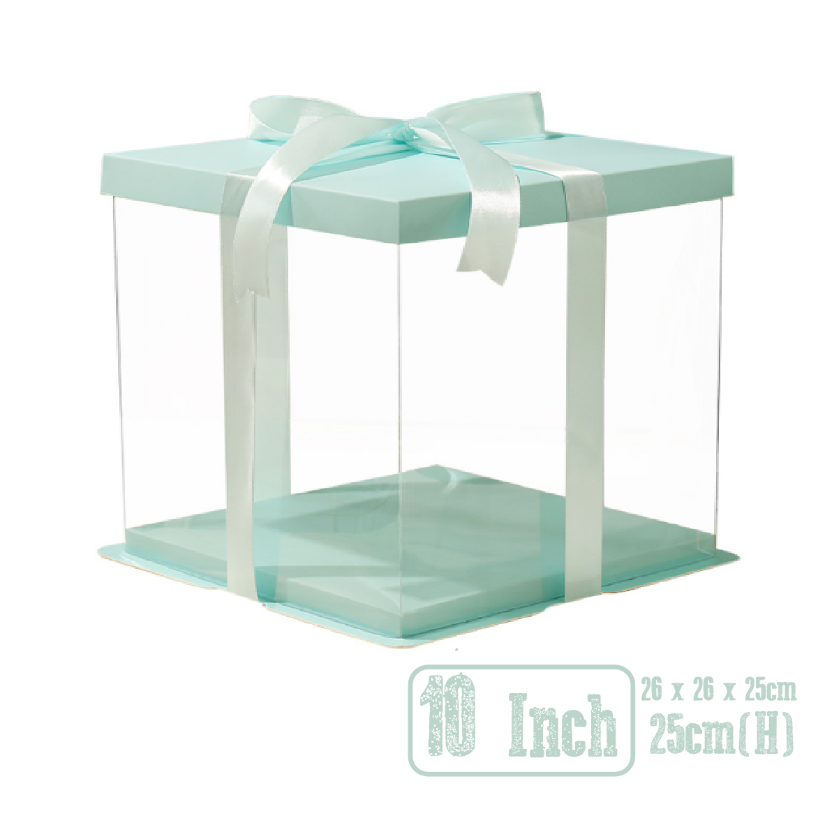 Cake Packaging - Elegant 10 Inch Cake Box Packaging 25cm Height - Blue