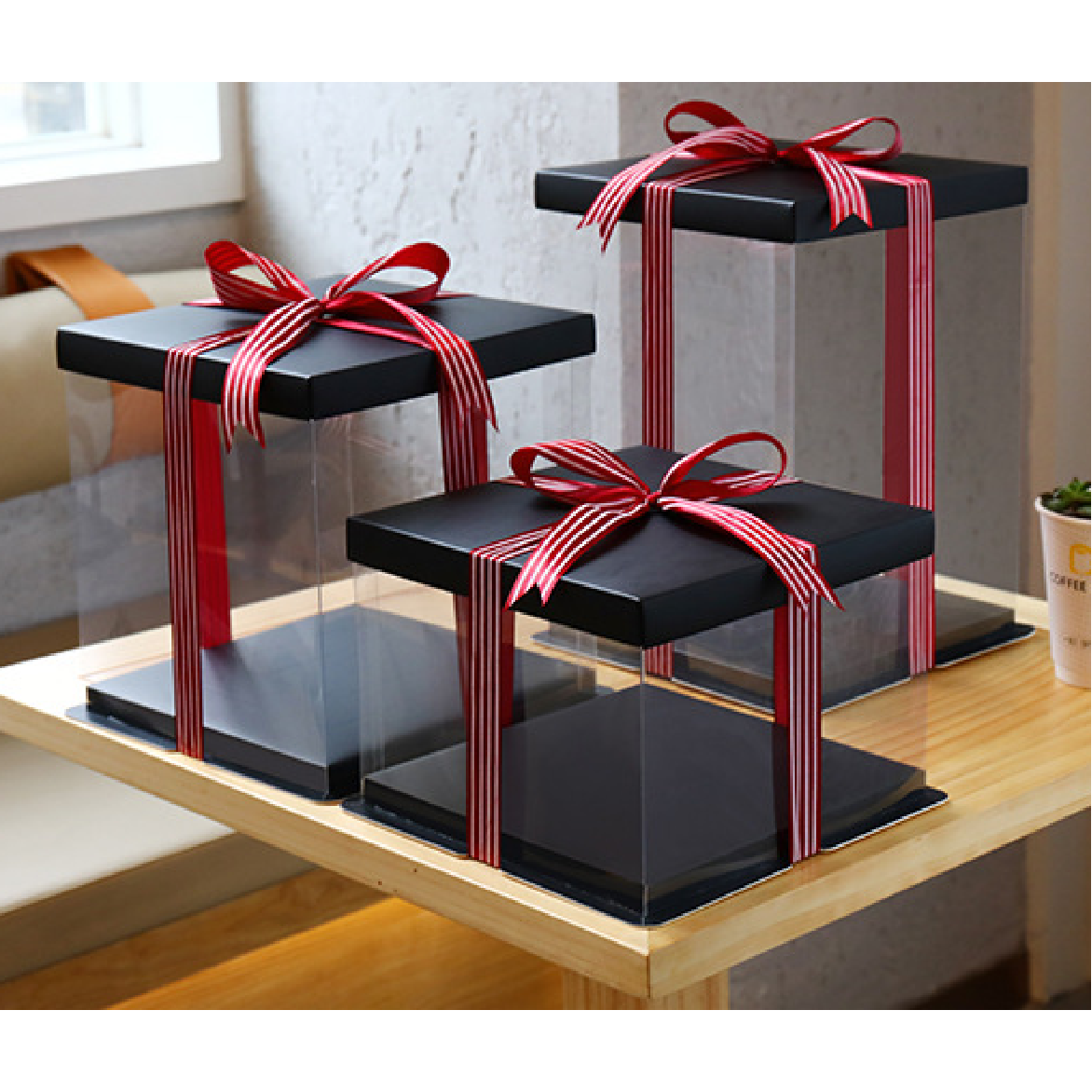 Cake Packaging - Elegant 10 Inch Cake Box Packaging 32cm Height - Black