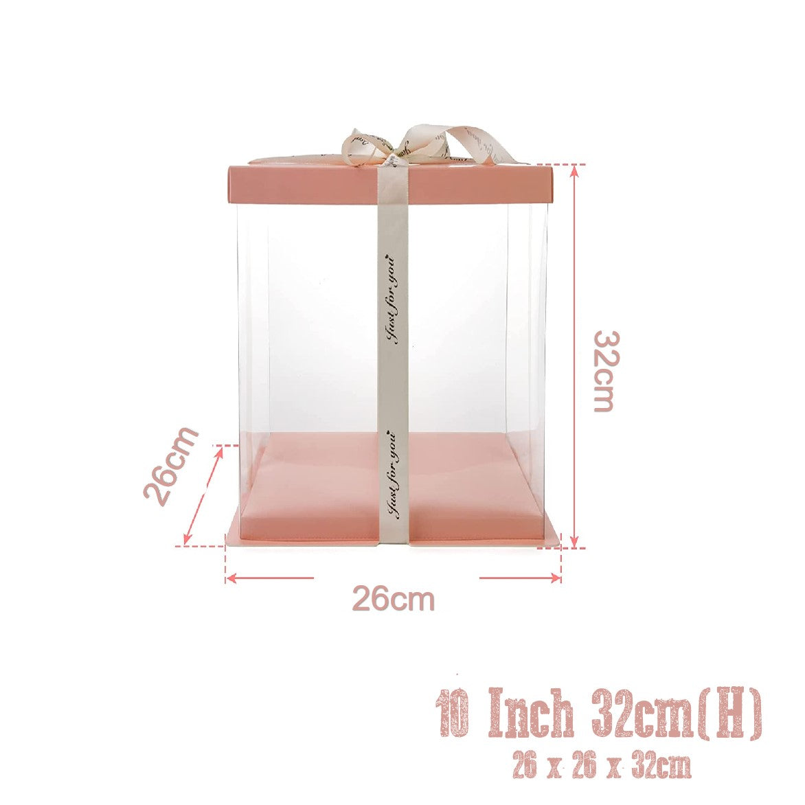 Cake Packaging - Elegant 10 Inch Cake Box Packaging 32cm Height - Pink
