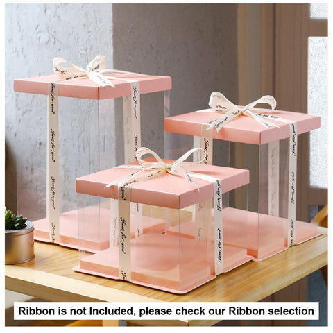 Cake Packaging - Elegant 10 Inch Cake Box Packaging 32cm Height - Pink
