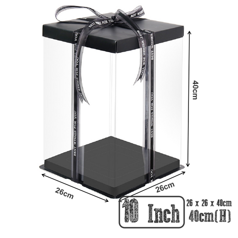 Cake Packaging - Elegant 10 Inch Cake Box Packaging 40cm Height - Black