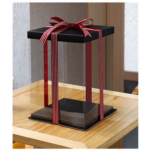Cake Packaging - Elegant 10 Inch Cake Box Packaging 40cm Height - Black