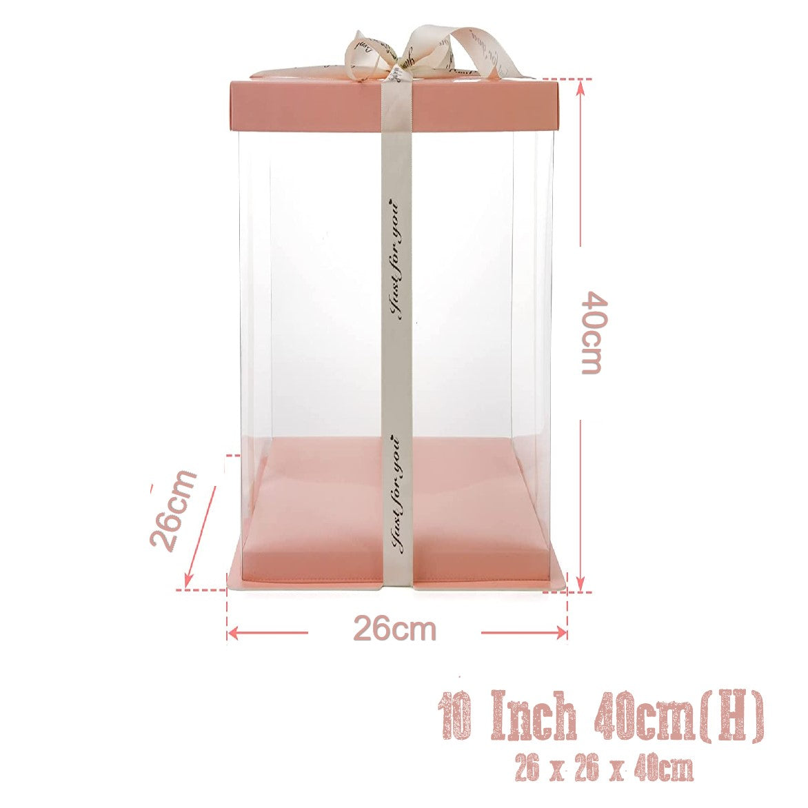 Cake Packaging - Elegant 10 Inch Cake Box Packaging 40cm Height - Pink