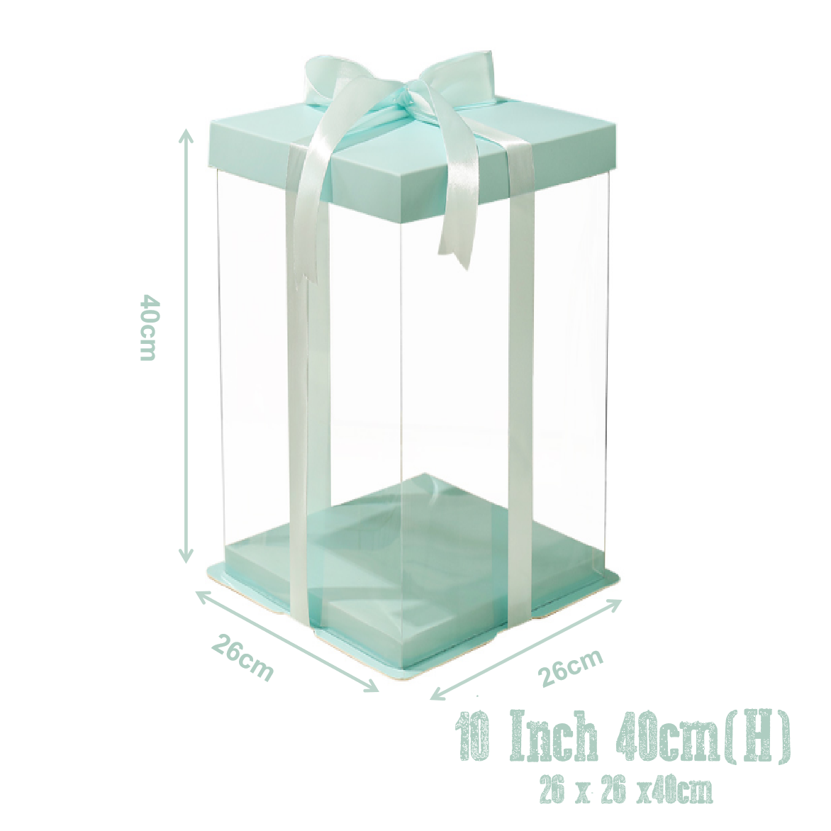Cake Packaging - Elegant 10 Inch Cake Box Packaging 40cm Height - Blue