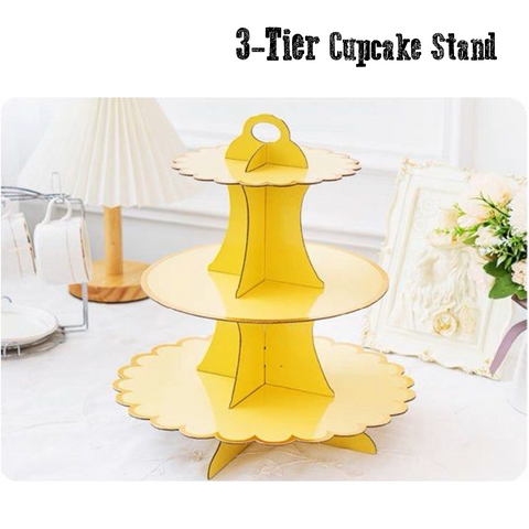 Cupcake Stand/Tower - 3 Tier Cupcake Display - Yellow