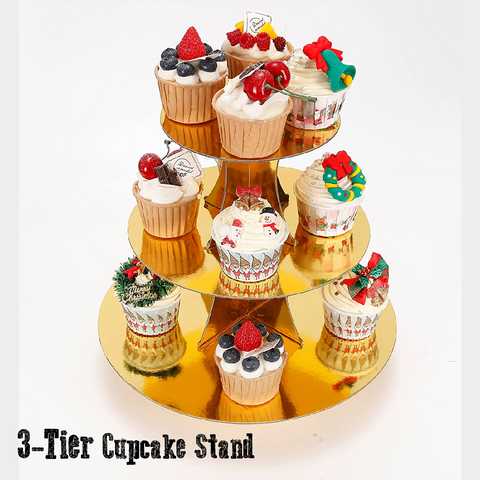 Cupcake Stand/Tower - 3 Tier Cupcake Display - Gold