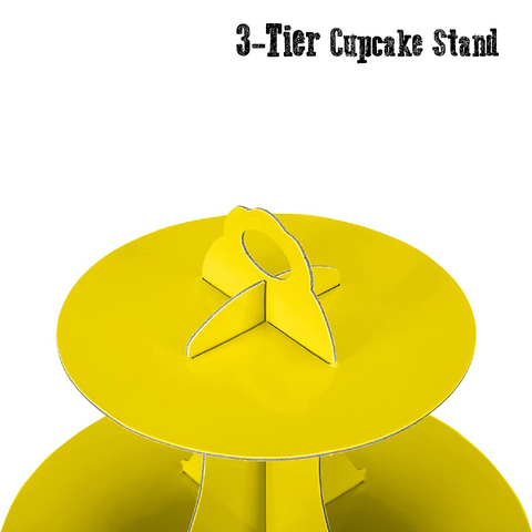 Cupcake Stand/Tower - 3 Tier Cupcake Display - Cardboard - Yellow