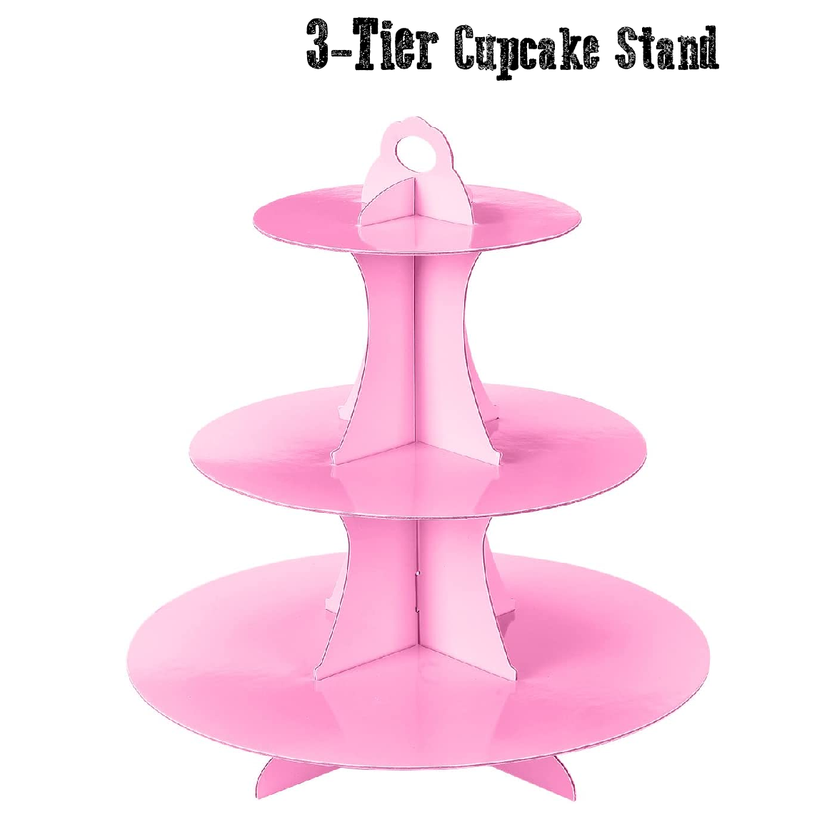 Cupcake Stand/Tower - 3 Tier Cupcake Display - Cardboard - Pink