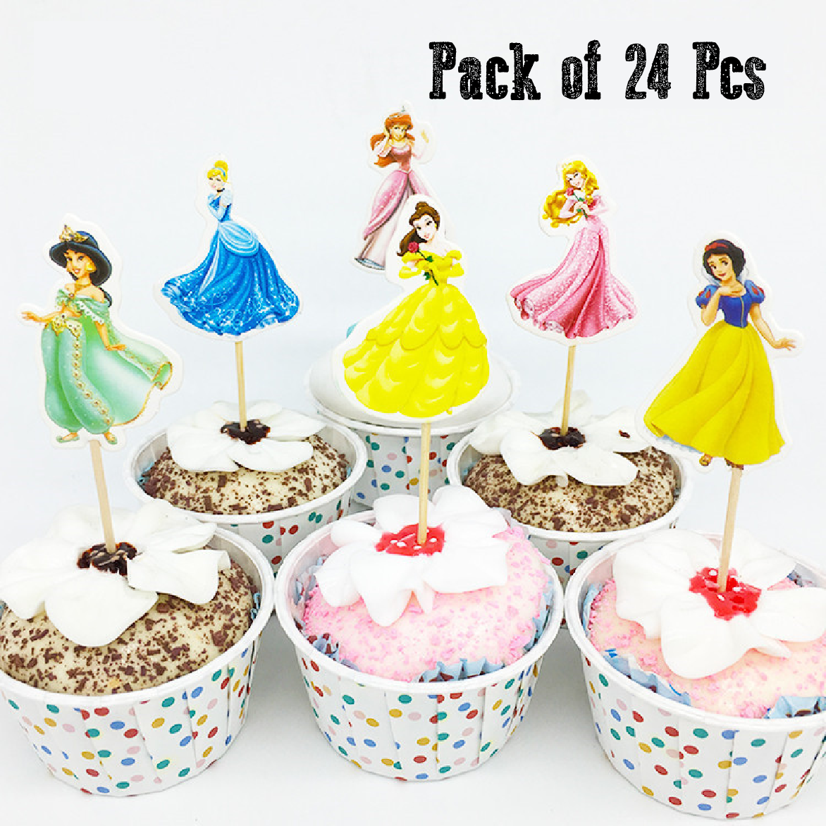 Cupcake Toppers/ Cake Decoration - Princesses 24pcs