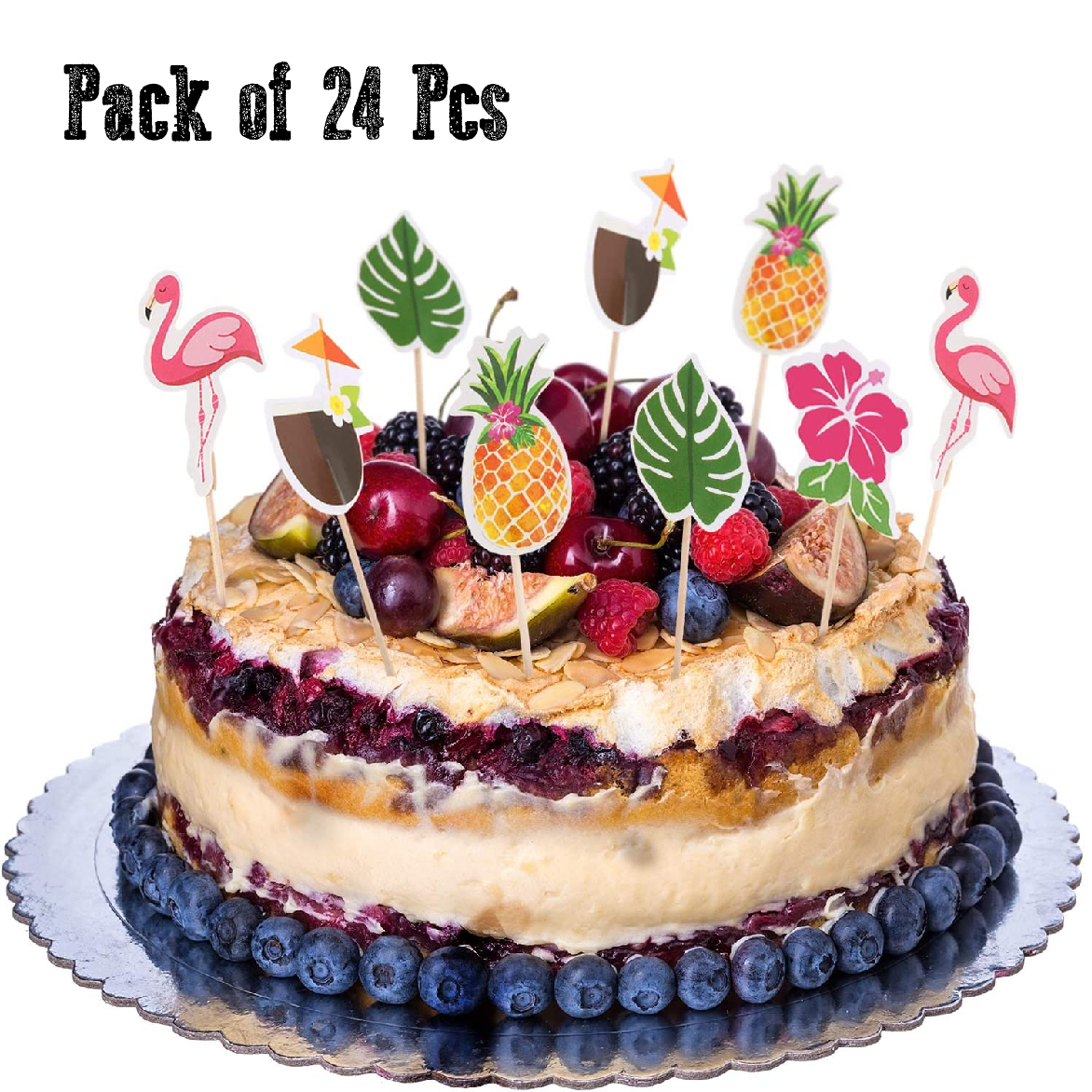 Cupcake Toppers/ Cake Decoration - Tropical Theme Flamingo - Set of 24pcs