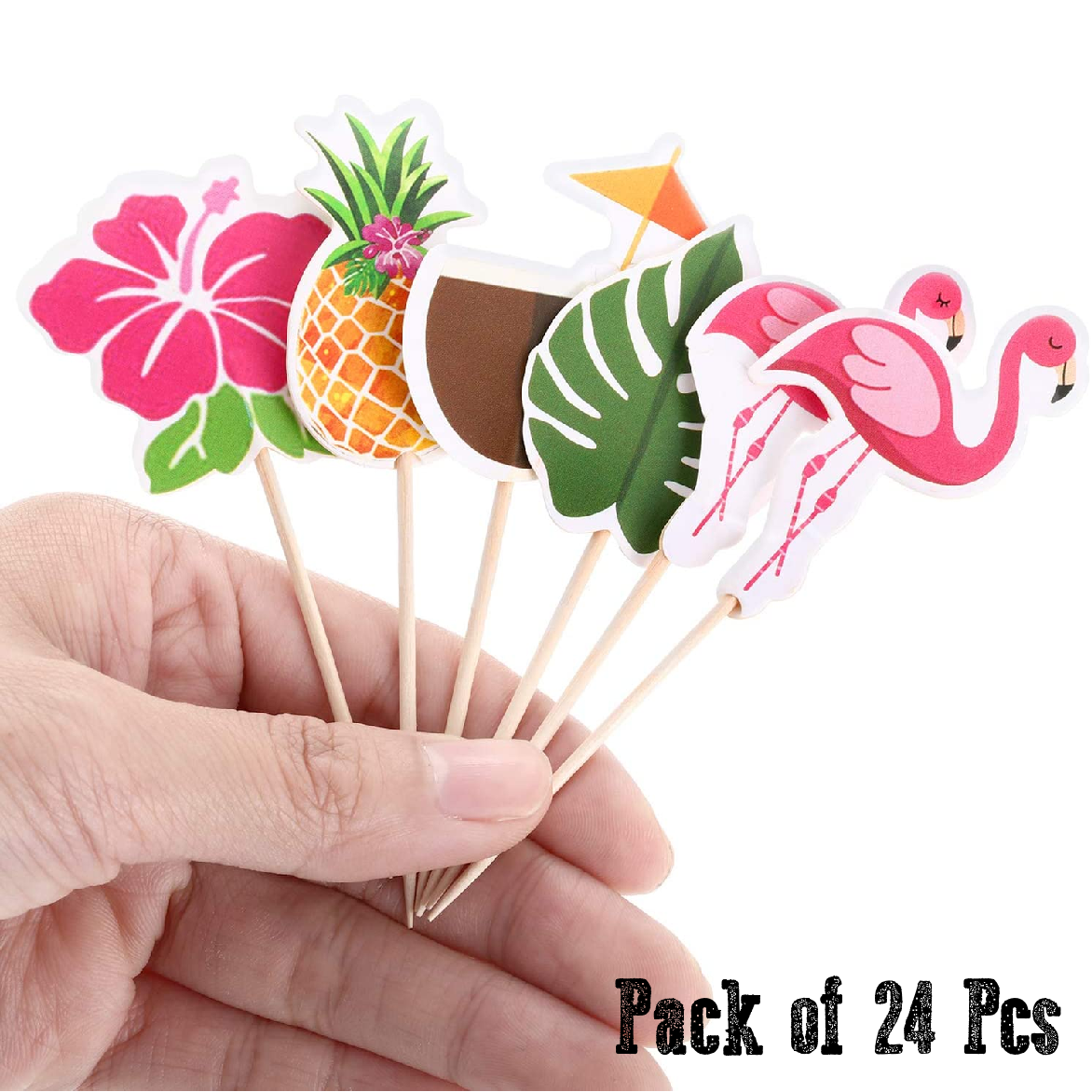Cupcake Toppers/ Cake Decoration - Tropical Theme Flamingo - Set of 24pcs
