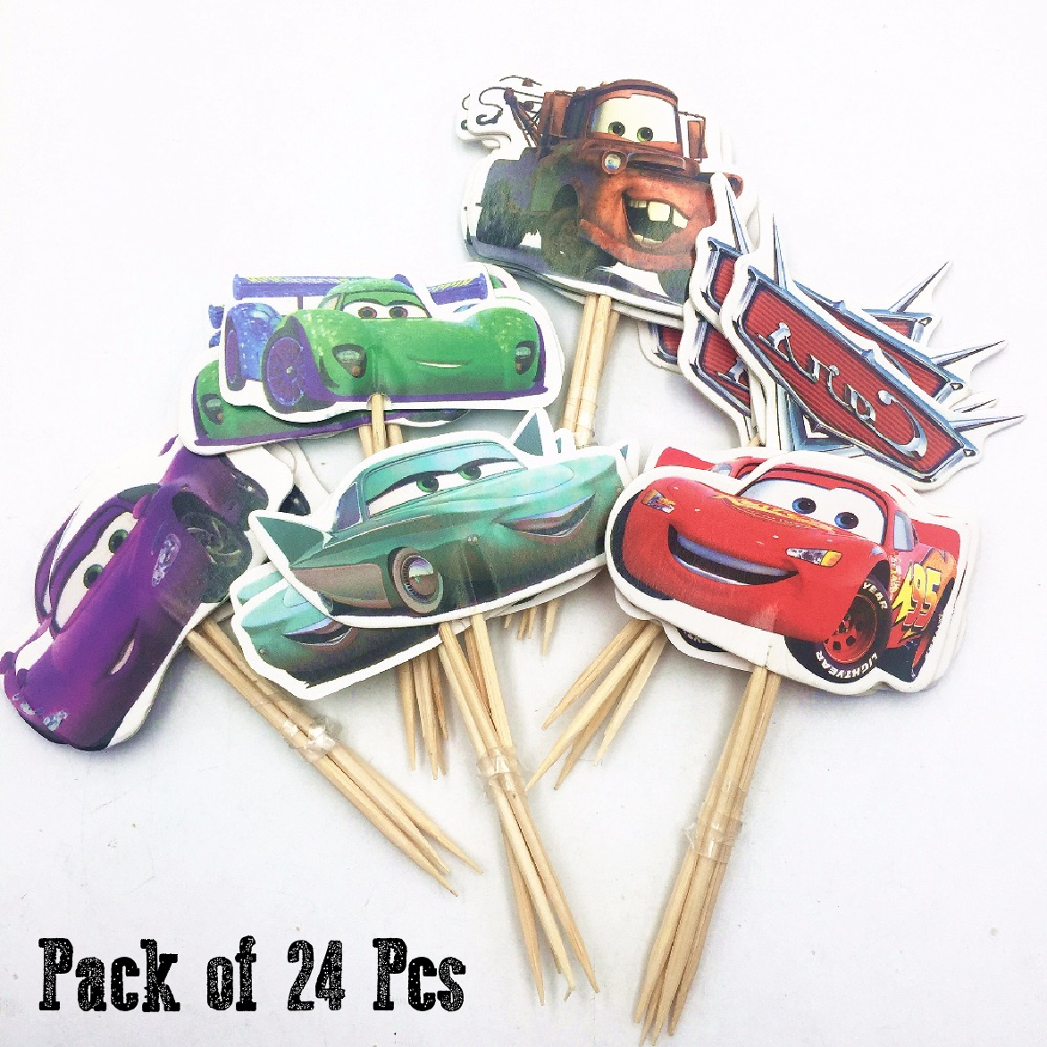 Cupcake Toppers/ Cake Decoration - Cars Theme 24pcs