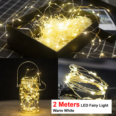 Cake and Party Decoration - LED Fairy Lights, 3 mode, 2M Length - Warm White