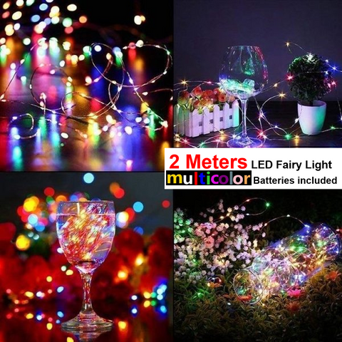 Cake and Party Decoration - LED Fairy Lights 3 mode, 2M Length - Multicolour