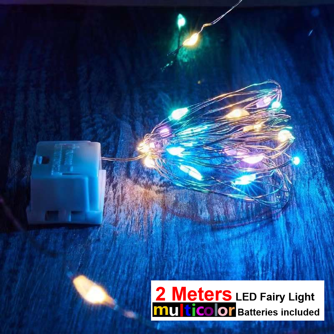 Cake and Party Decoration - LED Fairy Lights 3 mode, 2M Length - Multicolour