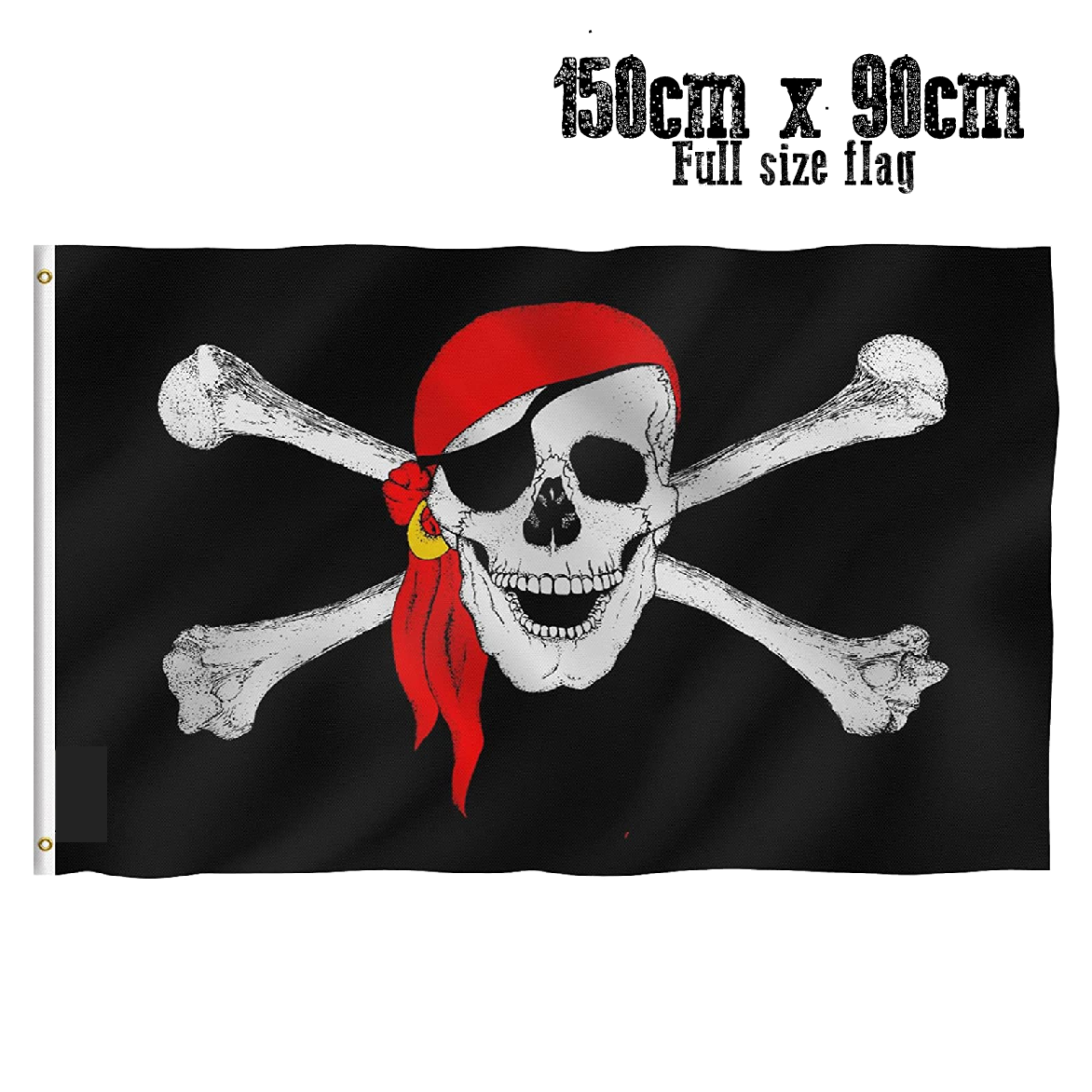Cake and Party Decoration - Flag - Pirate Party Flag (Jolly Roger Crossbones)