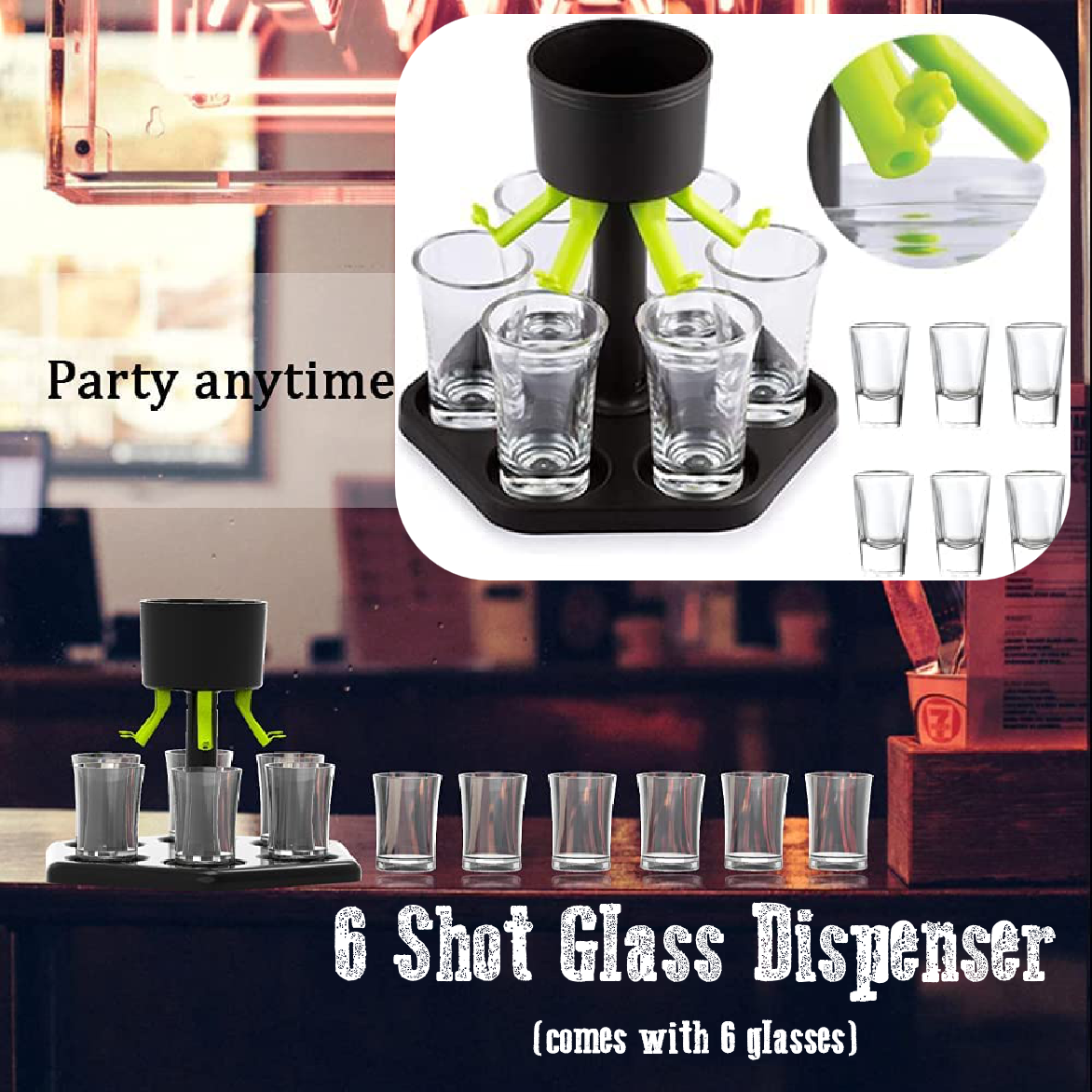 Cake and Party Decoration - 6 Shot Glass Dispenser
