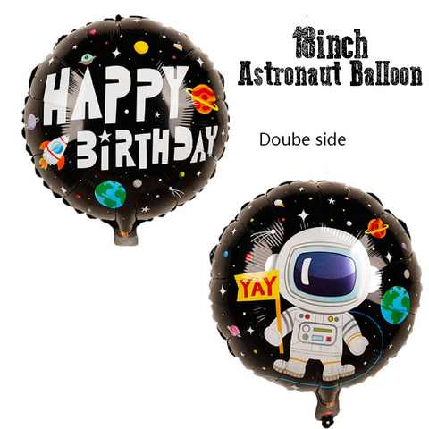 Party Decoration Balloon - Astronaut 18 Inch Foil Balloon - Black
