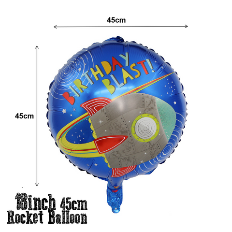 Party Decoration Balloon - Rocket Foil 18 Inch Balloon - Rocket 45cm