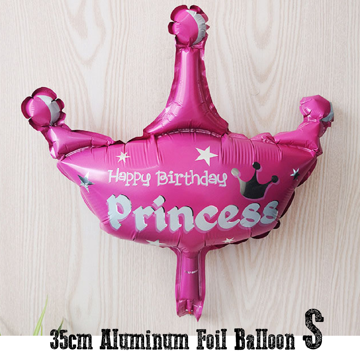Party Decoration Balloon - Small Princess Crown - Pink - 35cm