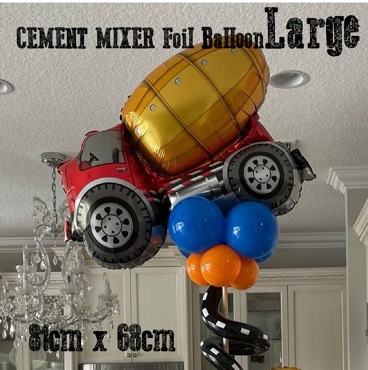 Party Decoration Balloon - Foil Balloon - Large Cement Truck