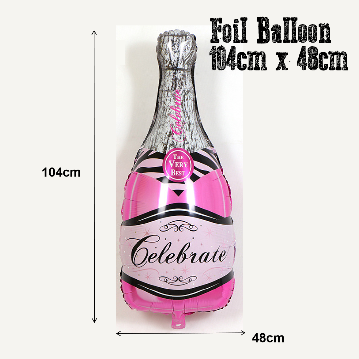 Party Decoration Balloon/ Large Foil Balloon - Sparkling Wine Bottle - Pink