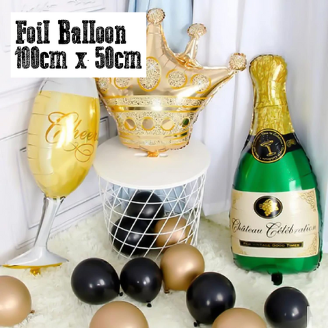 Party Decoration Balloon/ Large Foil Balloon - Sparkling Wine Bottle - Green