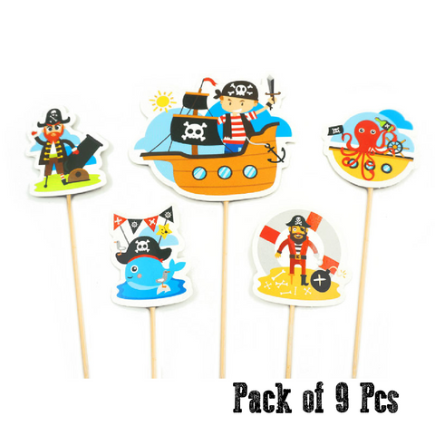 Cupcake Toppers, Cake Decoration - Pirate Ultimate 9pcs